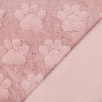 Preview: Wellnessfleece mit Tierpfoten Rosa